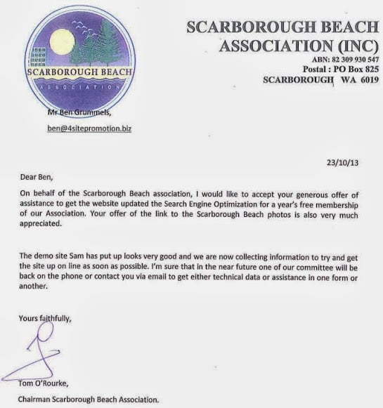 Scarborough Beach Association testimonial