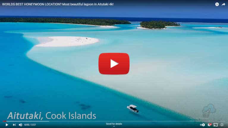 Drone video of the Aitutaki lagoon.