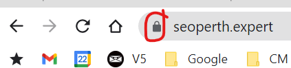 httpS for secure websites show as a black padlock in the browers address line.