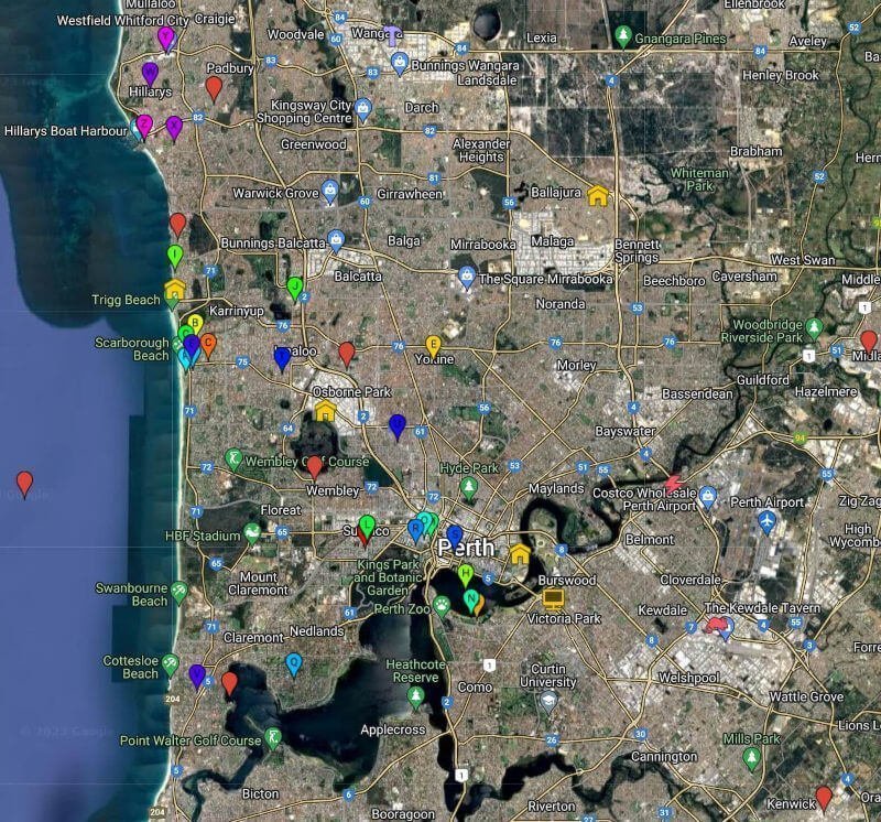 Google map real estate agents Perth.
